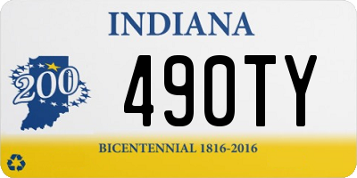 IN license plate 490TY