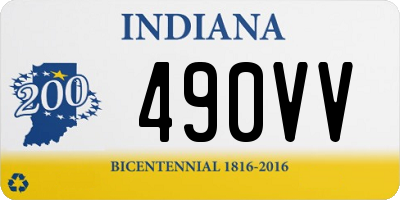 IN license plate 490VV