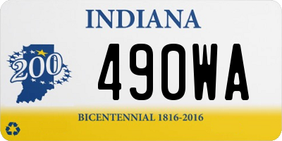 IN license plate 490WA