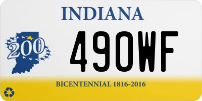 IN license plate 490WF