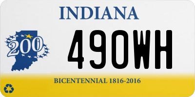 IN license plate 490WH