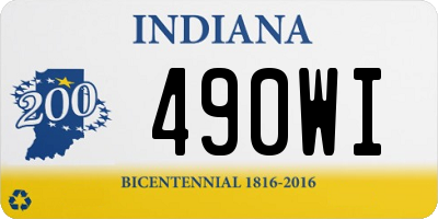 IN license plate 490WI