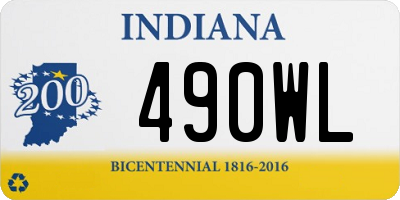 IN license plate 490WL