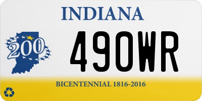 IN license plate 490WR