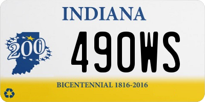 IN license plate 490WS