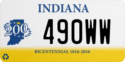 IN license plate 490WW