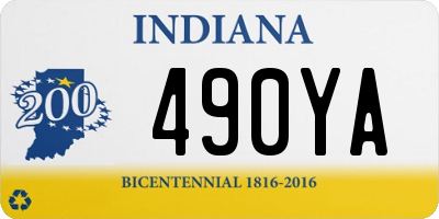 IN license plate 490YA