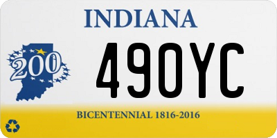 IN license plate 490YC