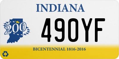 IN license plate 490YF