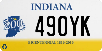 IN license plate 490YK