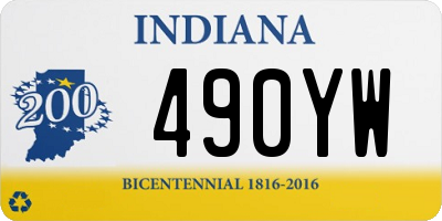 IN license plate 490YW