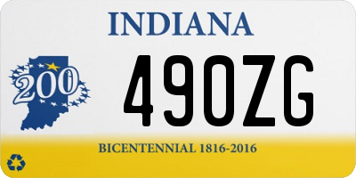 IN license plate 490ZG