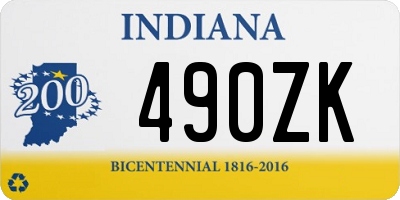 IN license plate 490ZK