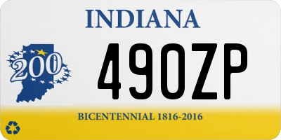 IN license plate 490ZP