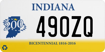 IN license plate 490ZQ