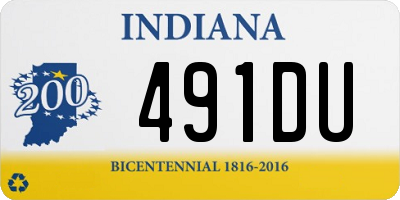 IN license plate 491DU