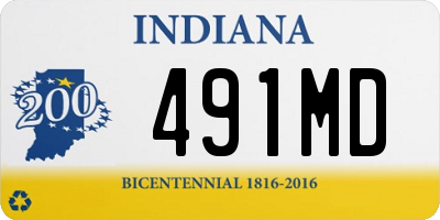 IN license plate 491MD