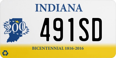 IN license plate 491SD