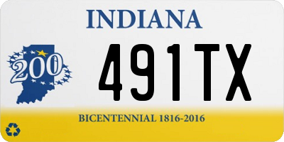 IN license plate 491TX