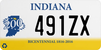 IN license plate 491ZX