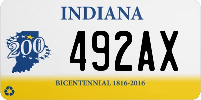 IN license plate 492AX