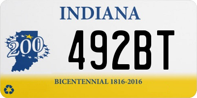 IN license plate 492BT