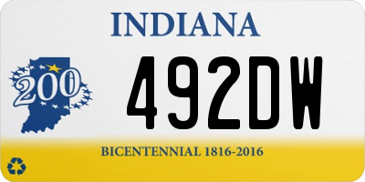 IN license plate 492DW