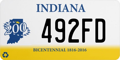 IN license plate 492FD