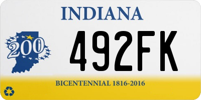 IN license plate 492FK