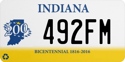 IN license plate 492FM