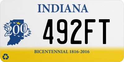 IN license plate 492FT