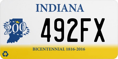 IN license plate 492FX