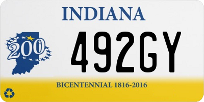 IN license plate 492GY