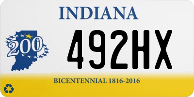 IN license plate 492HX