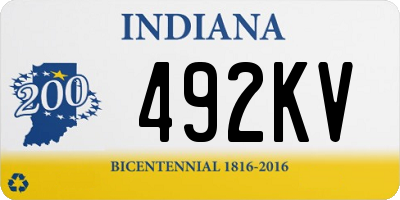 IN license plate 492KV