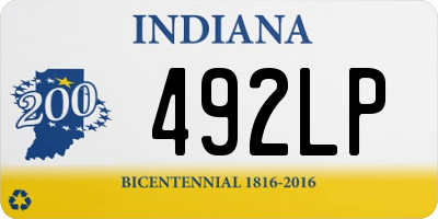 IN license plate 492LP