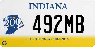 IN license plate 492MB