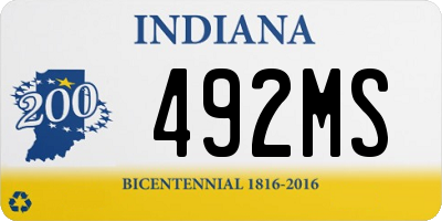 IN license plate 492MS