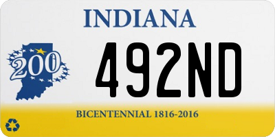 IN license plate 492ND