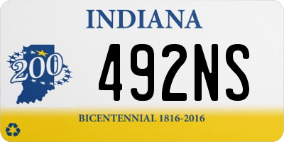 IN license plate 492NS