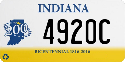 IN license plate 492OC