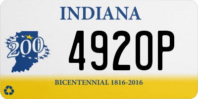 IN license plate 492OP