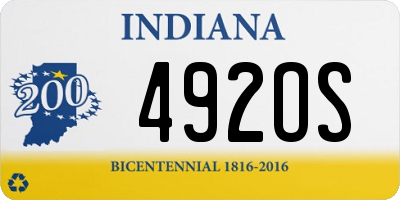 IN license plate 492OS