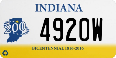 IN license plate 492OW