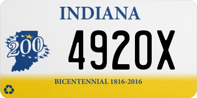 IN license plate 492OX