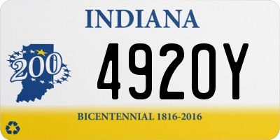 IN license plate 492OY