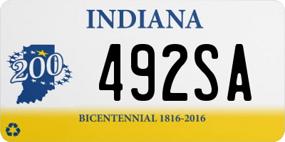 IN license plate 492SA