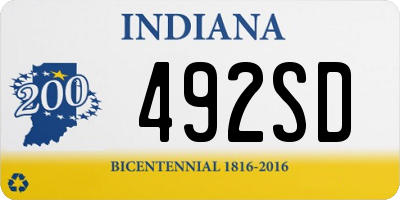 IN license plate 492SD