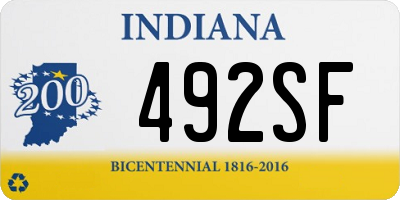 IN license plate 492SF