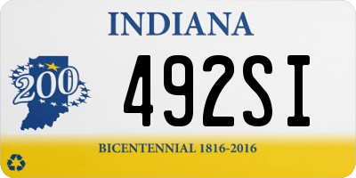 IN license plate 492SI